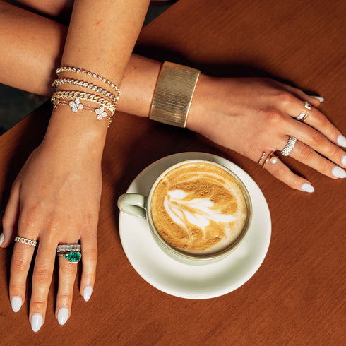 Diamond Domed Small Stretch Ring - 2